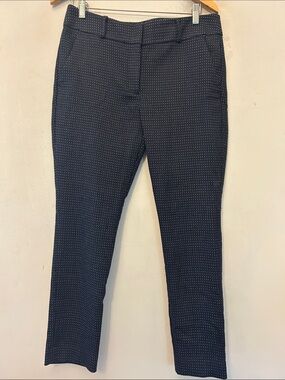 Loft navy white dot Marisa Skinny pants Size 8 EUC
